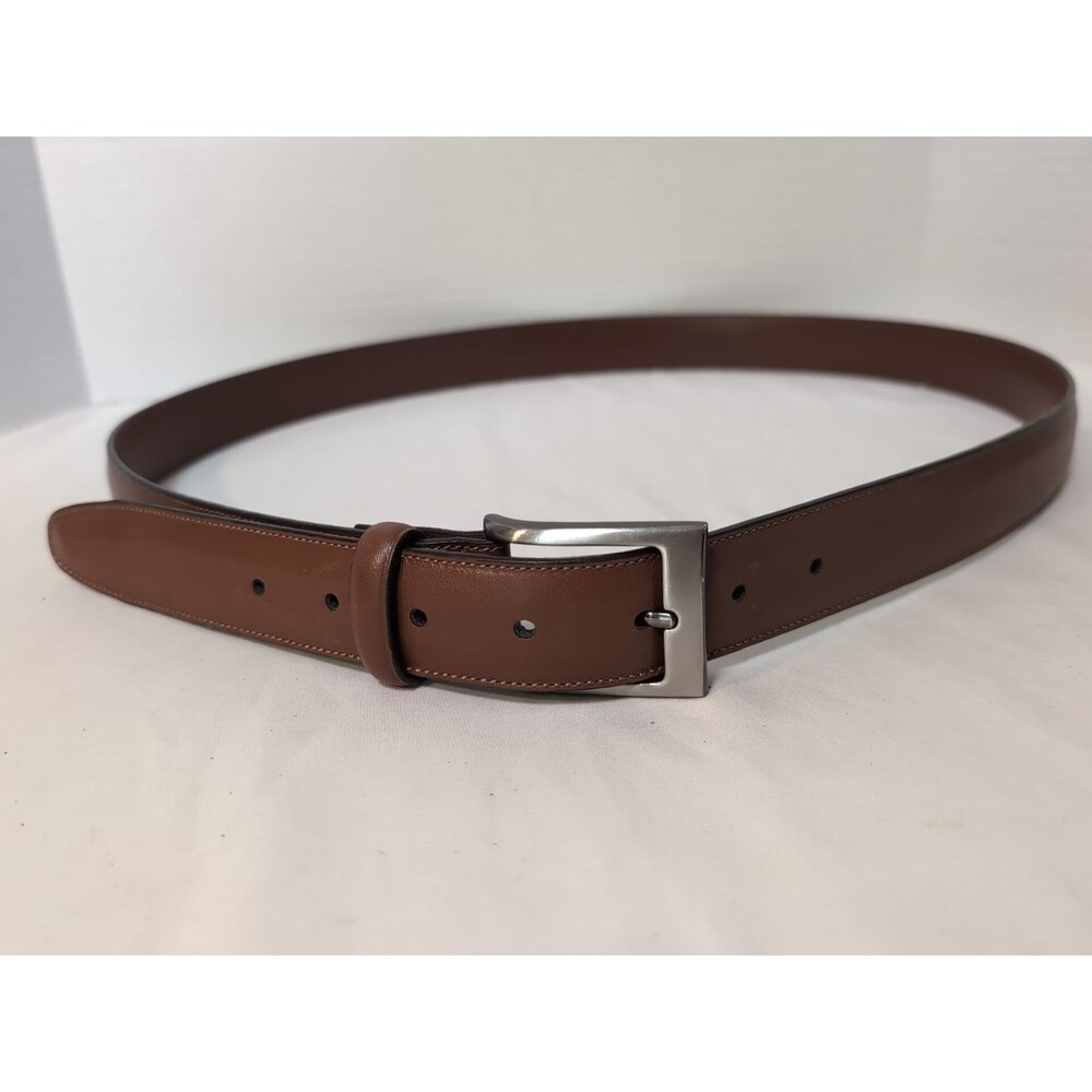 PERRY ELLIS PORTFOLIO LEATHER BELT BROWN MENS SIZE 42 EUC